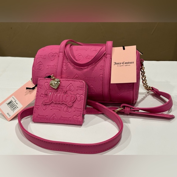 Juicy Couture - Juicy Pink Mini Barrel Bag with Card Case Wallet - Picture 8 of 9